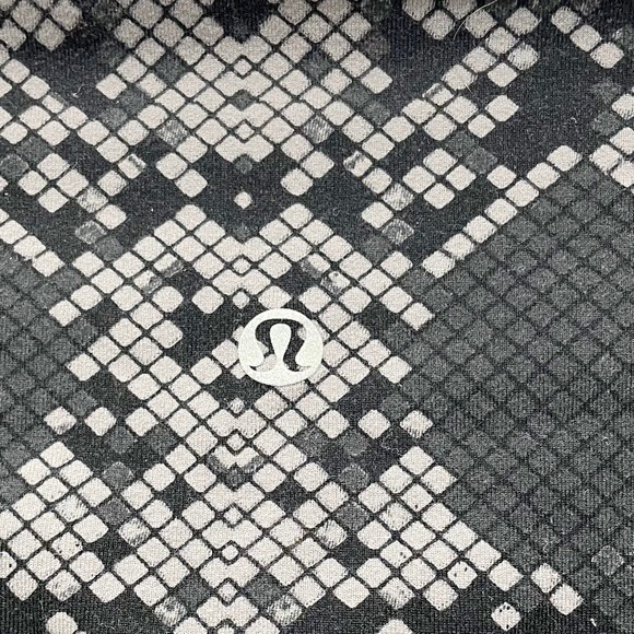 Lululemon Leggings Wunder Under High Rise Crop Ziggy Snake Slate Coal Size 6 - Picture 7 of 14